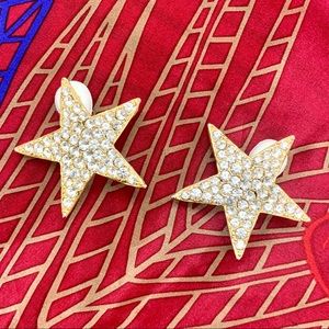 Vintage Clip-On Funky Star Earrings